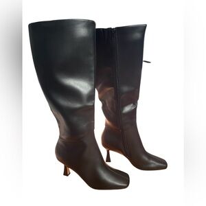 Athlefit Black Mid Calf Block Heel Boots Women’s Size 11 New